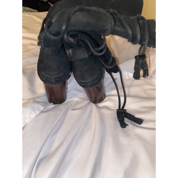 SOREL FARAH Tall BLACK WATERPROOF SUEDE LEATHER UPPER MID BOOT Women Size 9.5 - Picture 4 of 12